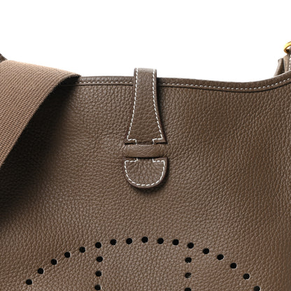 Hermes Taurillon Clemence Evelyne III PM Etoupe 8 of 10
