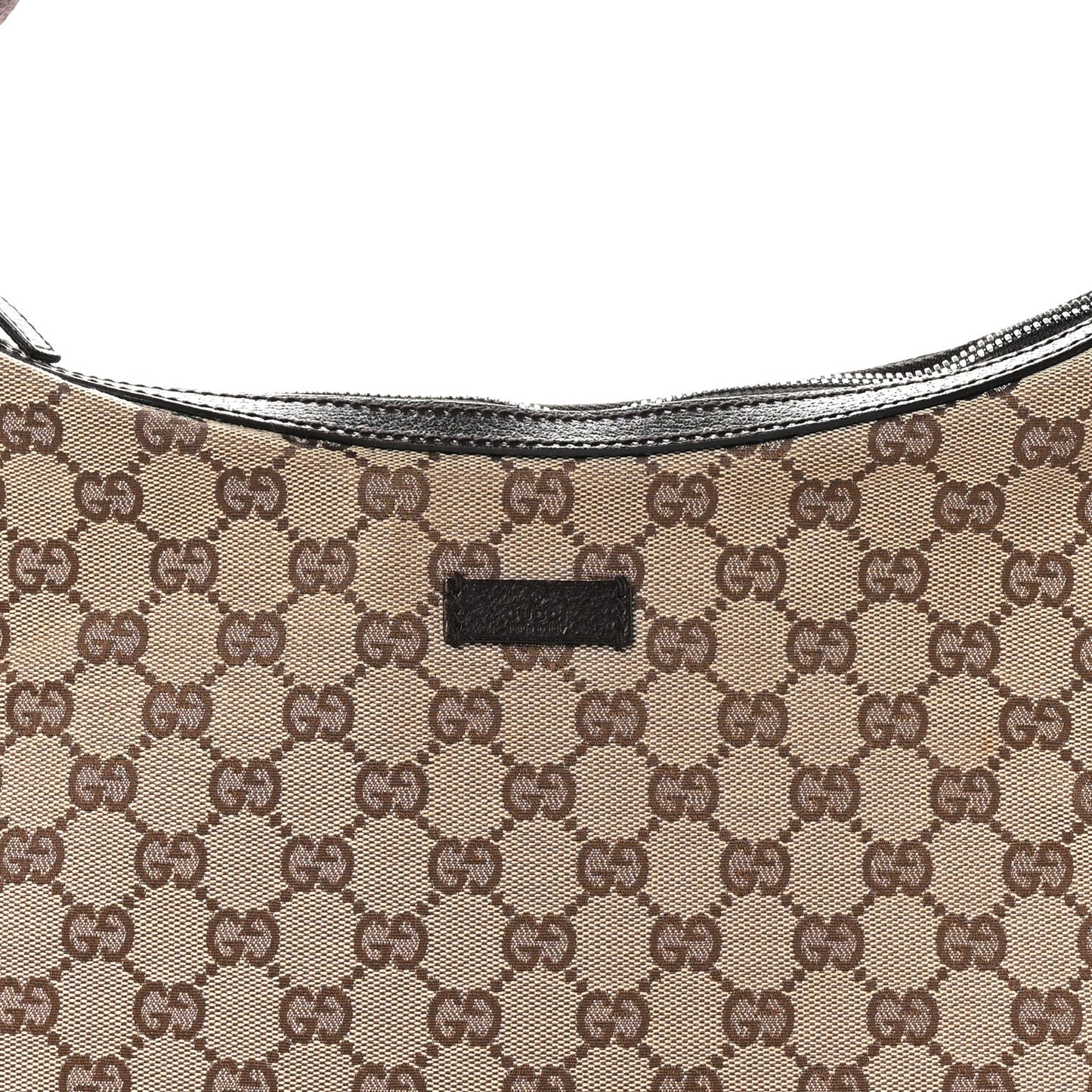 Monogram Web Medium Half Moon Hobo Dark Brown