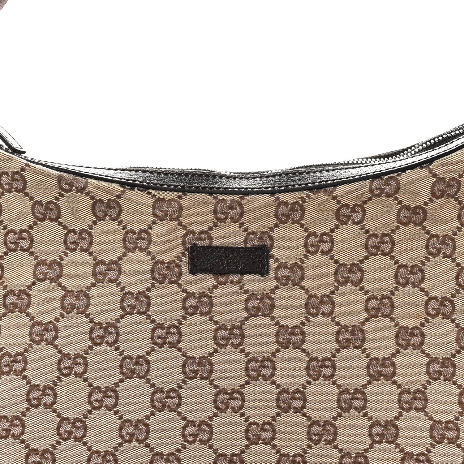 Gucci Monogram Web Medium Half Moon Hobo Dark Brown 8 of 10