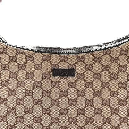 Gucci Monogram Web Medium Half Moon Hobo Dark Brown 8 of 10