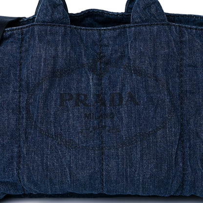Prada Denim Logo Tote Avio 7 of 10