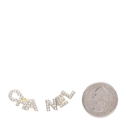 Chanel Crystal Pearl Signature Stud Earrings Gold 2 of 5
