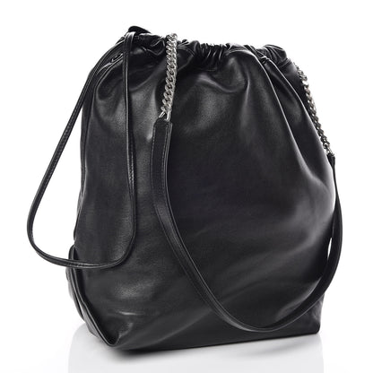 Saint Laurent Lambskin Teddy Drawstring Bag Black 4 of 10