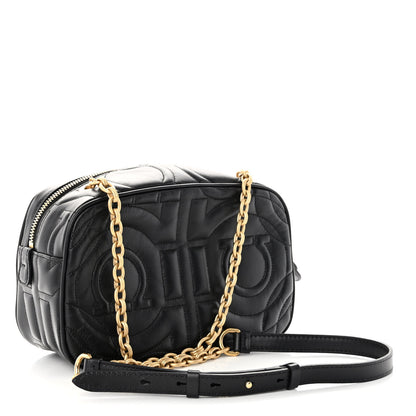 Salvatore Ferragamo Calfskin Quilted Gancini Camera Bag Black 3 of 10