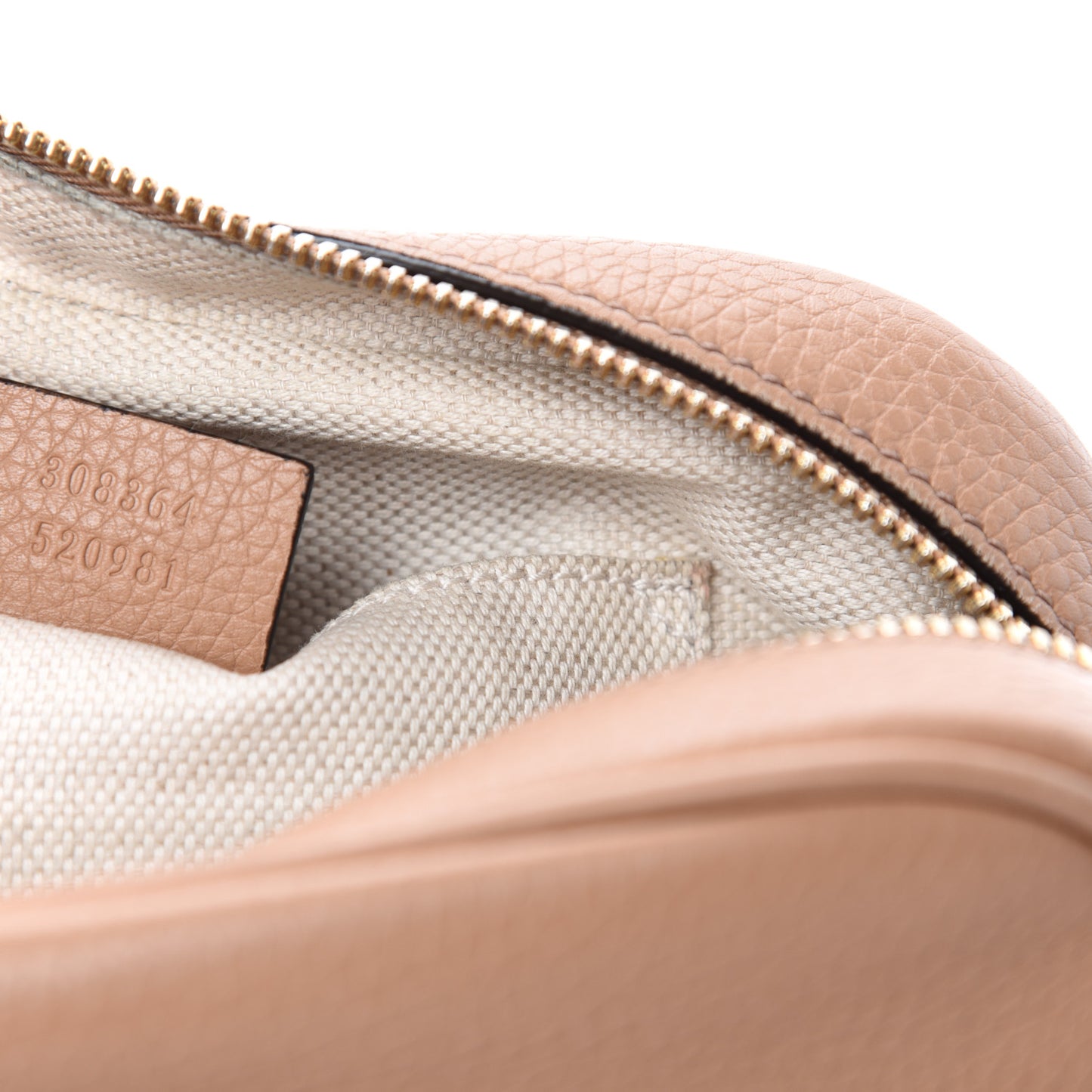 Pebbled Calfskin Small Soho Disco Bag Rose Beige