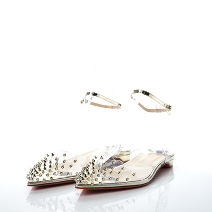 Christian Louboutin PVC Specchio Spikoo Flats 41.5 Light Gold 3 of 8
