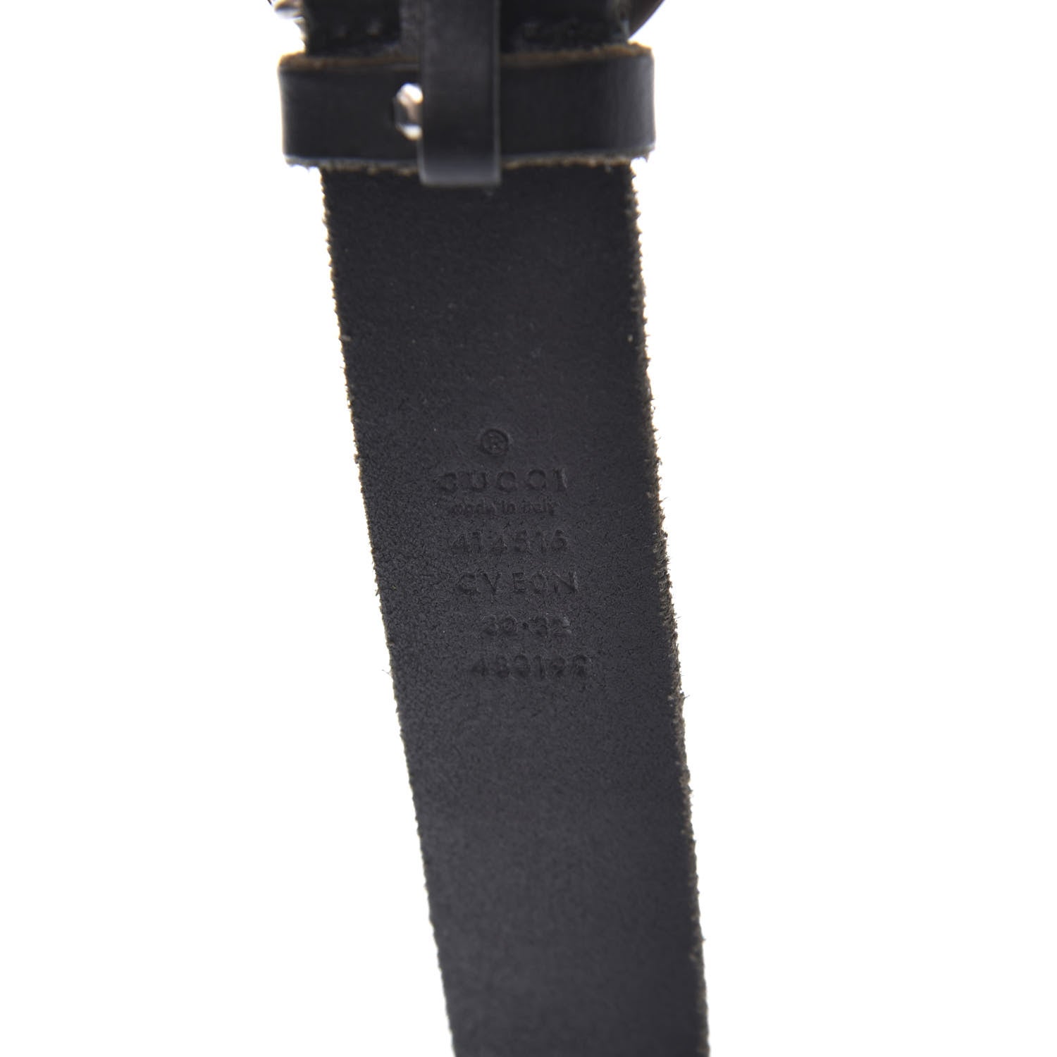 Gucci Cuoio Toscano Nickel Double G 30mm Belt 80 32 Black 5 of 5