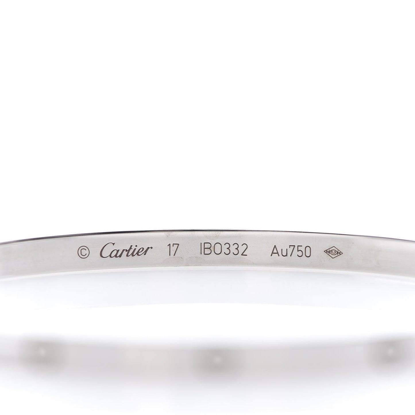 18K White Gold Small LOVE Bracelet 17