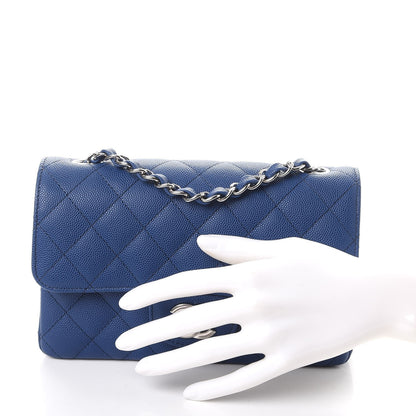 Chanel Caviar Quilted Mini Rectangular Flap Dark Blue 3 of 9