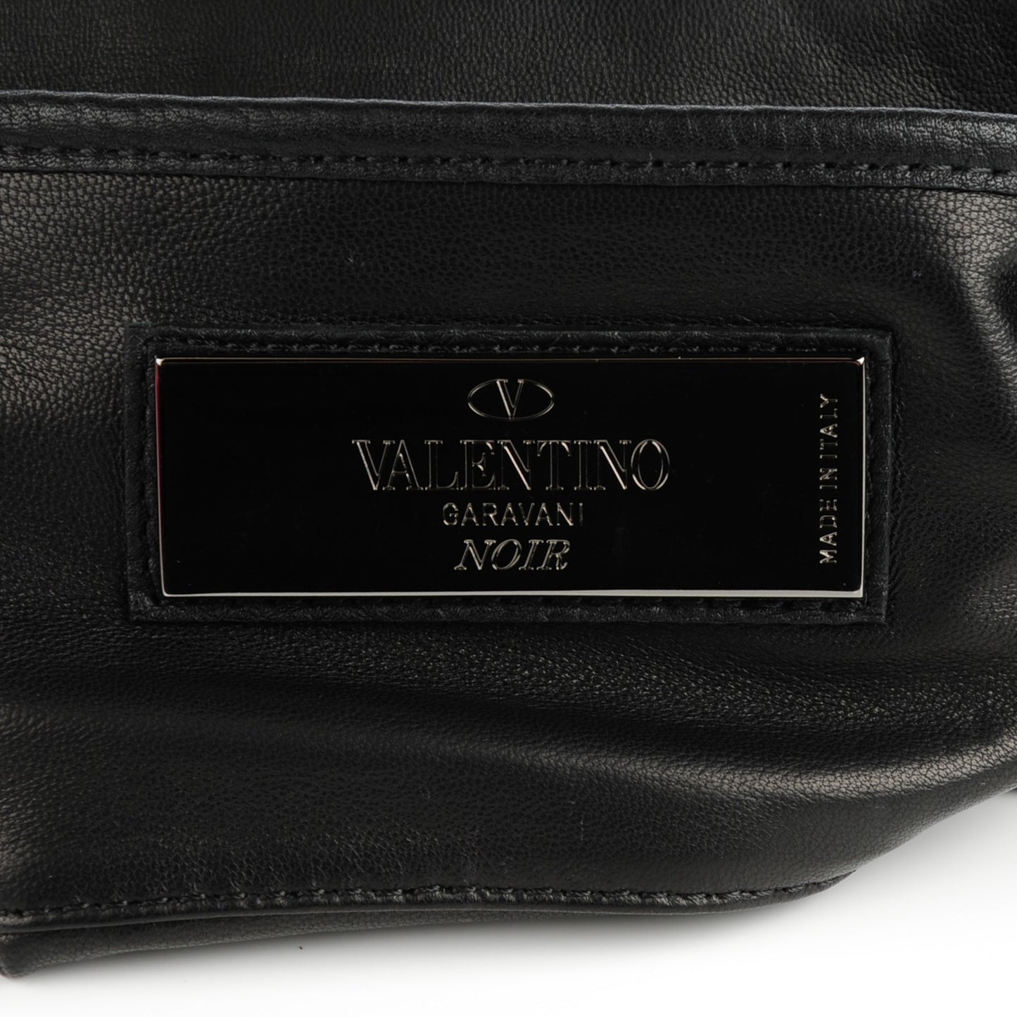 Pebbled Calfskin Crystal Encrusted Studs Va Va Voom Shoulder Bag Black