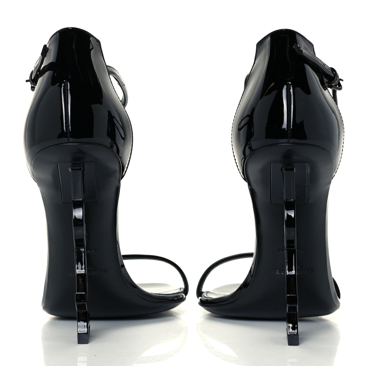 Patent Calfskin Opyum 110 Sandals 38 Black