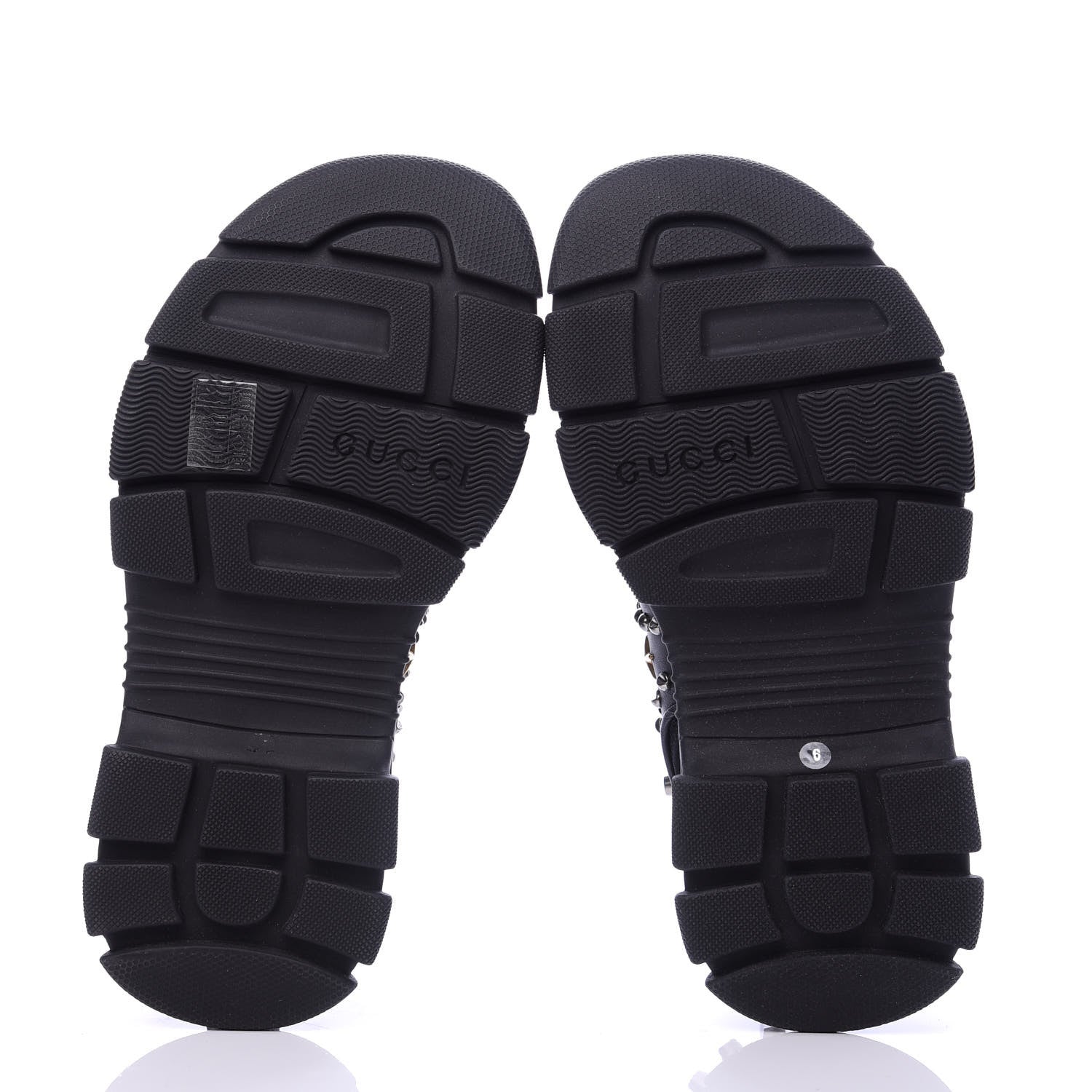 Gucci Nappa Mesh Studded Mens Aguru Sandals 6 Black 5 of 10