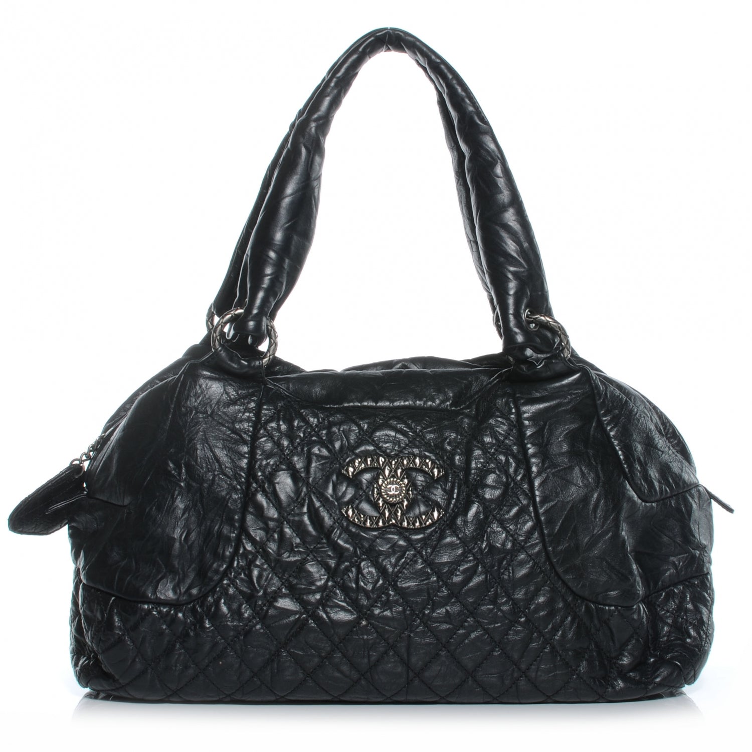 Chanel Aged Calfskin Coco Rider Bowling Bag Black 1 of 7