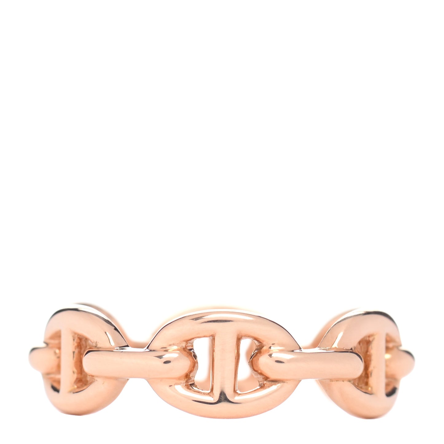 18K Rose Gold PM Chaine D'Ancre Enchainee Ring 53 6.25