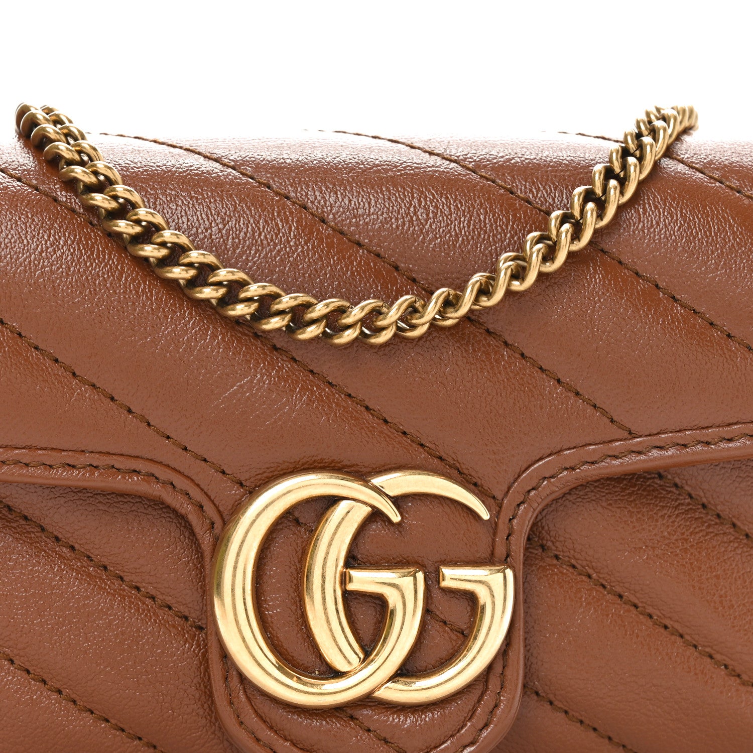 Gucci Azalea Calfskin Matelasse Diagonal Super Mini GG Marmont Shoulder Bag Cuir 8 of 11