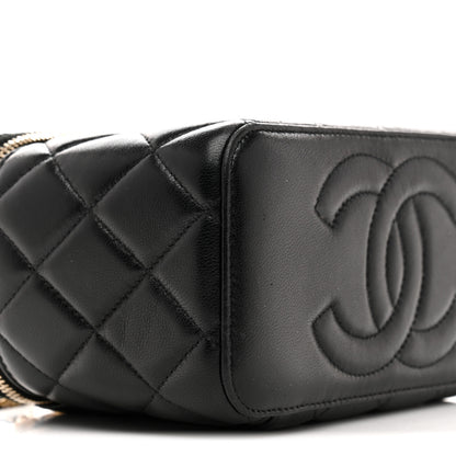 Chanel Lambskin Quilted Small CC Vanity Case Black 9 of 14