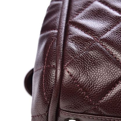 Chanel Caviar Quilted CC Timeless Bowler Burgundy 14 of 18