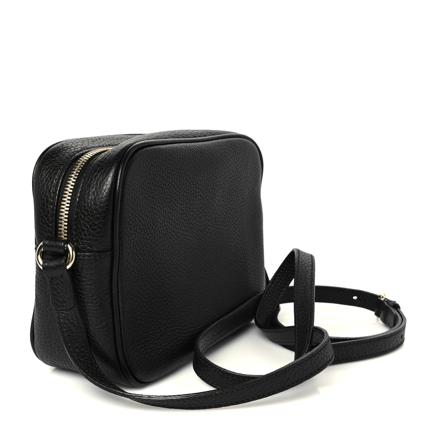 Pebbled Calfskin Small Soho Disco Bag Black