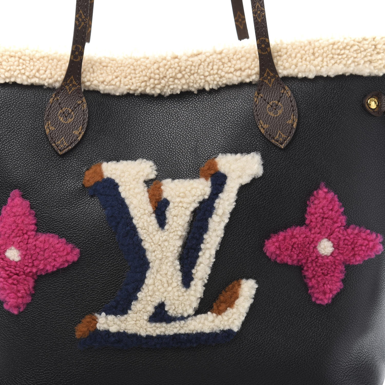 Louis Vuitton Calfskin Monogram Teddy Neverfull MM Black 13 of 13