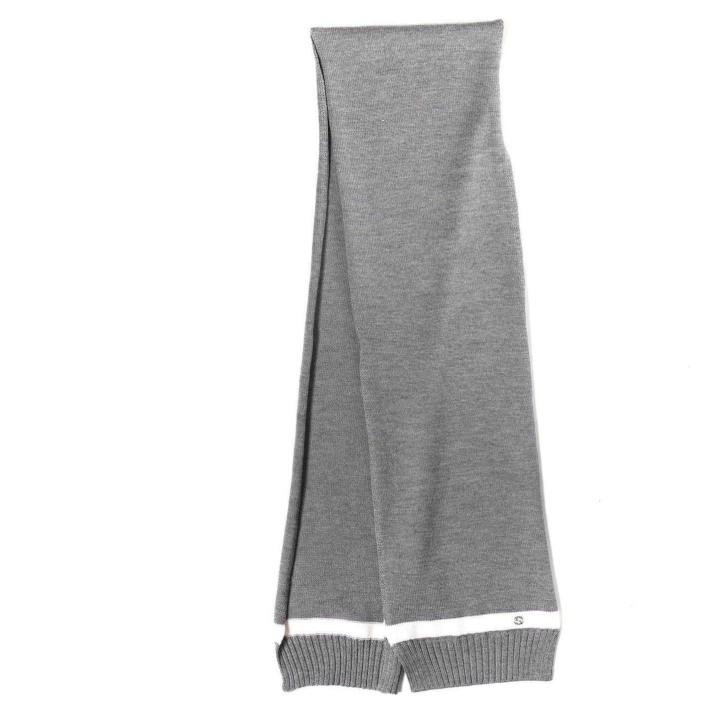 Wool Newporte Long Scarf Graphite Ivory