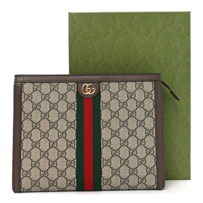 Gucci GG Supreme Monogram Web Ophidia Pouch Brown 10 of 10