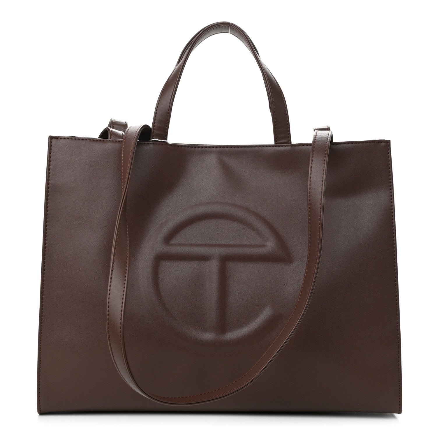 Telfar Vegan Leather Medium Shopping Bag Dark Brown 1 of 11