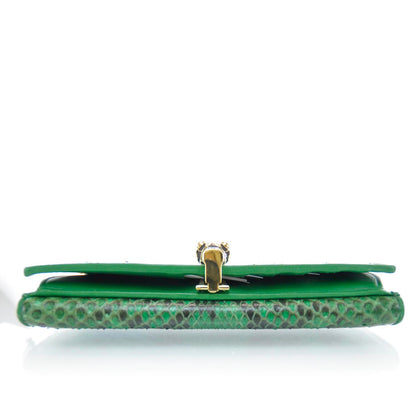 Gucci Python Continental Tiger Head Wallet Green 10 of 12
