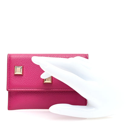 Salvatore Ferragamo Grained Calfskin Flap Card Holder Pink 2 of 8