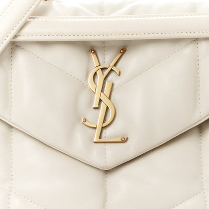 Saint Laurent Lambskin Quilted Small Loulou Puffer Monogram Chain Satchel Crema Soft 9 of 12