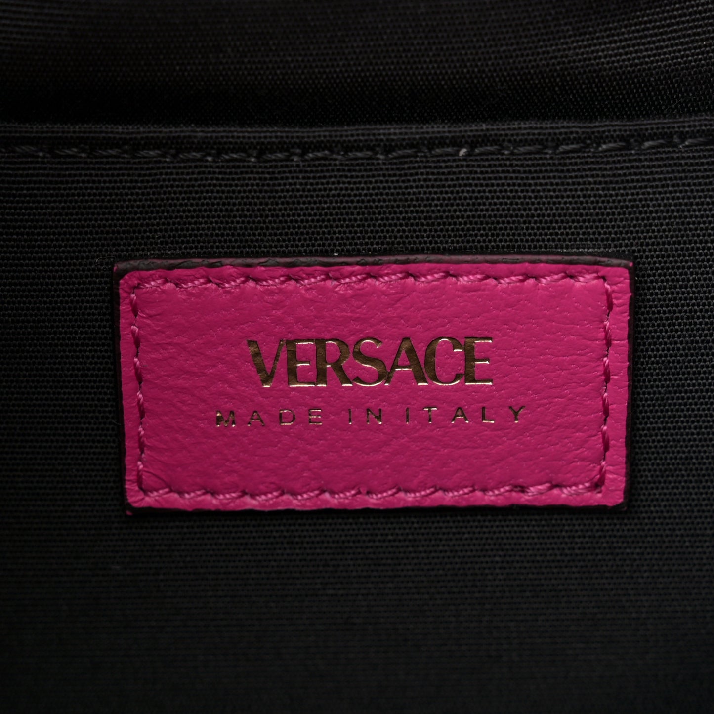 Nappa Quilted Medusa Top Handle Bucket Bag Fuchsia