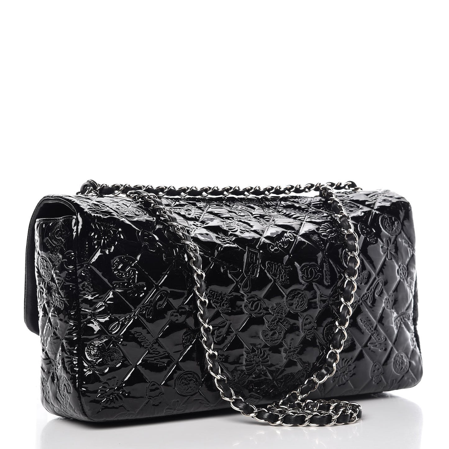 Patent Large Lucky Symbols Flap Black