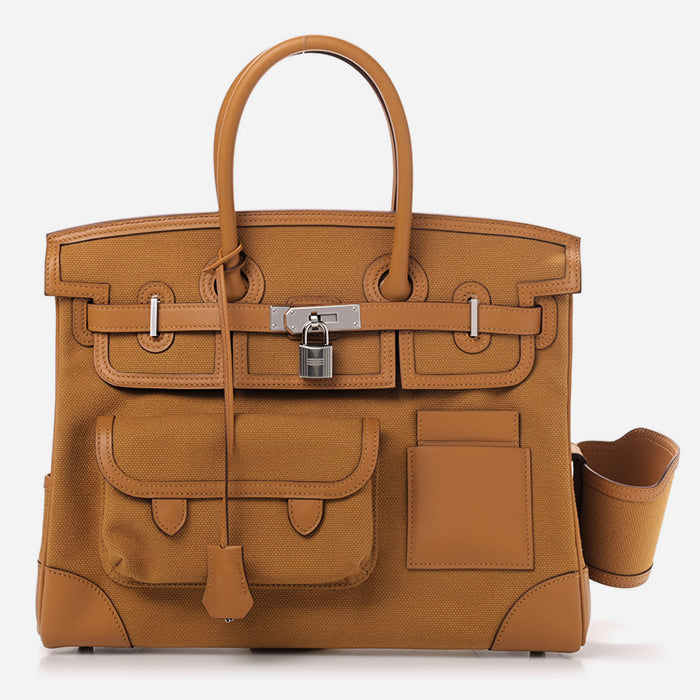 HERMES Toile Goeland Swift Cargo Birkin 35 Sesame