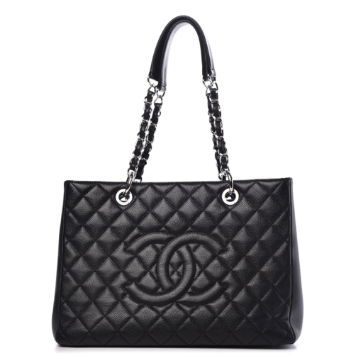 product image of Caviar Quilted Grand Shopping Tote “GST” in black fashionphile