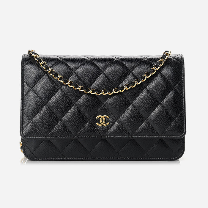 product image of black caviar chanel wallet on chain woc FASHIONPHILE