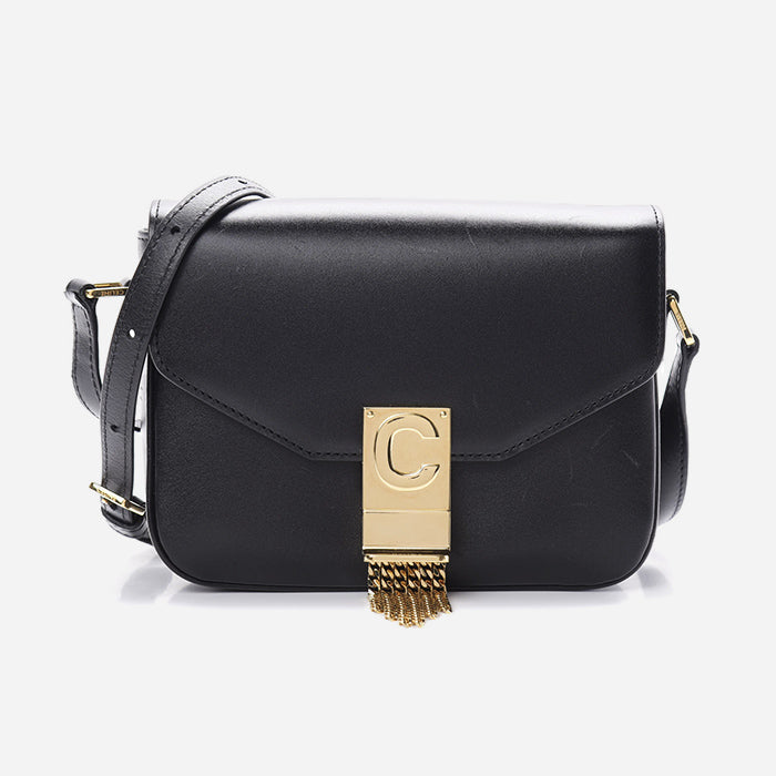product image of black Celine shiny calfskin small c bag FASHIONPHILE