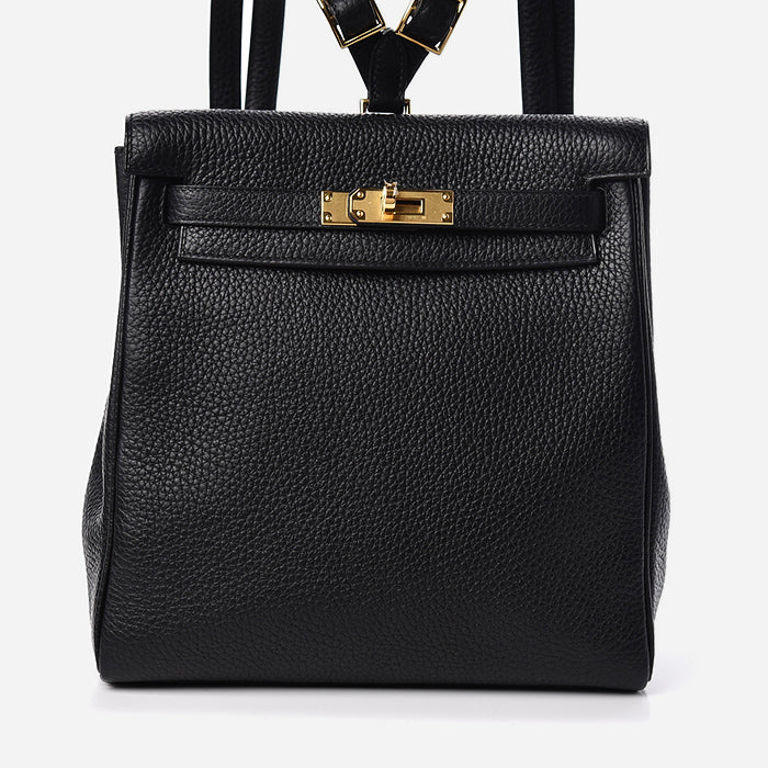 product image of Hermes Taurillon Clemence Kelly Ado Backpack Black FASHIONPHILE