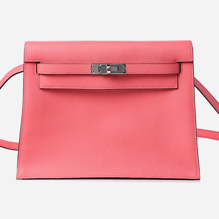 product image of Hermes Evercolor Kelly Danse II Belt Bag Rose Ete FASHIONPHILE