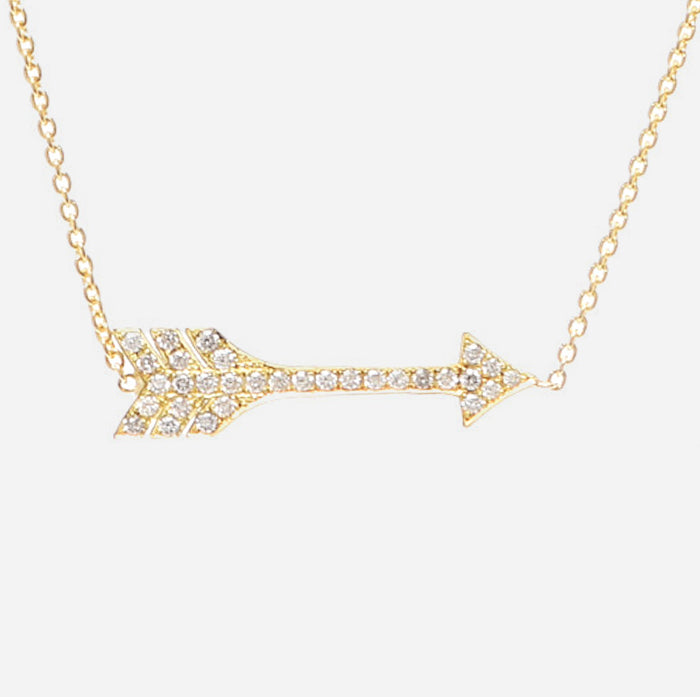 product image of JENNIFER MEYER 18K Yellow Gold Diamond Arrow Necklace FASHIONPHILE
