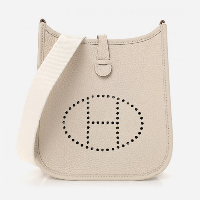 white Hermes Evelyne bag FASHIONPHILE
