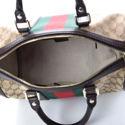 Gucci Monogram Vintage Web Medium Boston Dark Brown 5 of 13