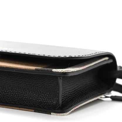Burberry Derby Calfskin House Check Wallet On Chain Black 10 of 10