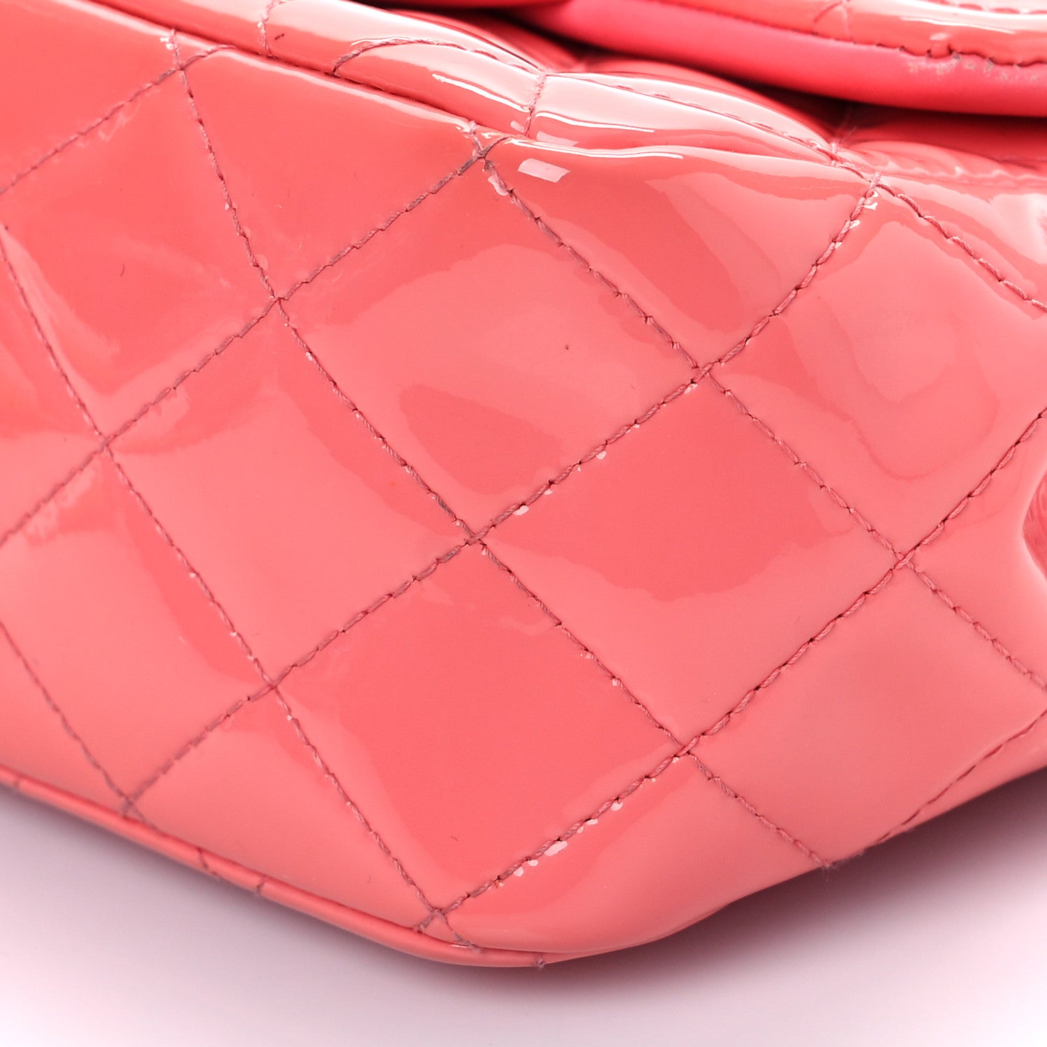Chanel Patent Quilted Mini Square Flap Pink 9 of 9