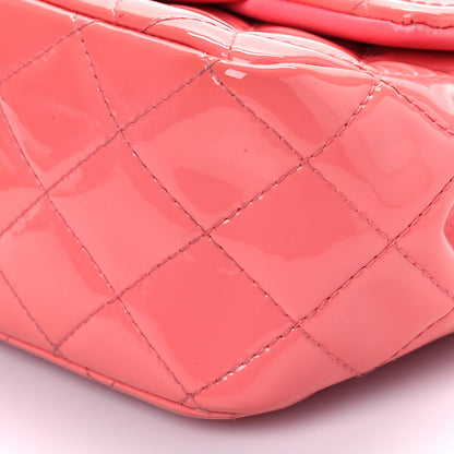 Chanel Patent Quilted Mini Square Flap Pink 9 of 9