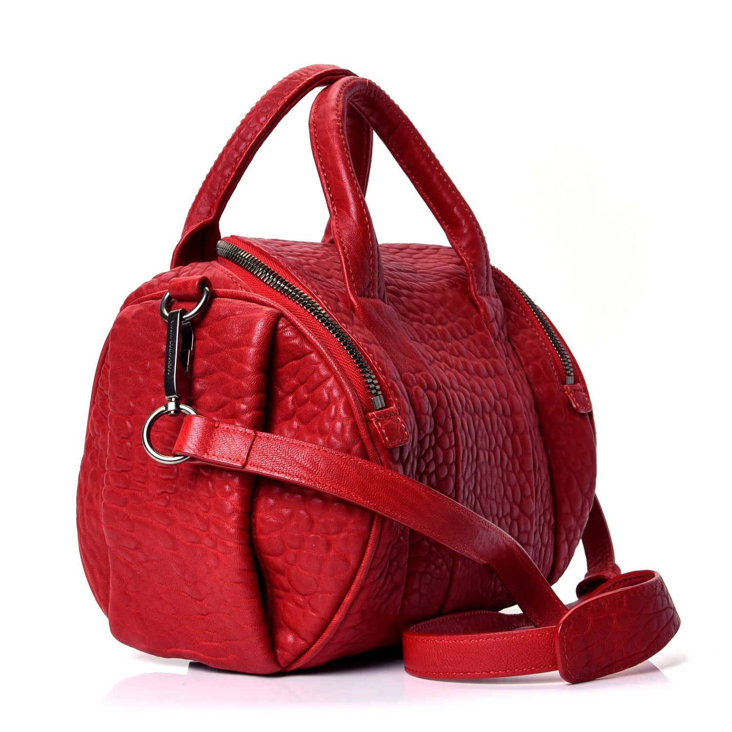 Alexander Wang Pebbled Lambskin Mini Rockie Red Gunmetal Hardware 2 of 4