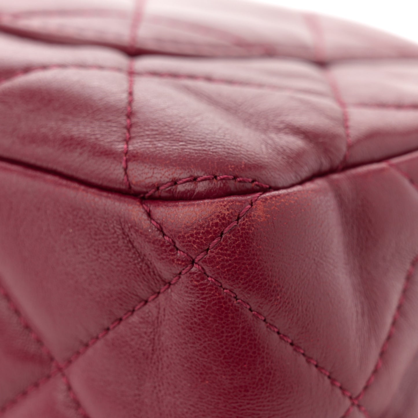Lambskin Quilted Fancy Jewel Flap Burgundy