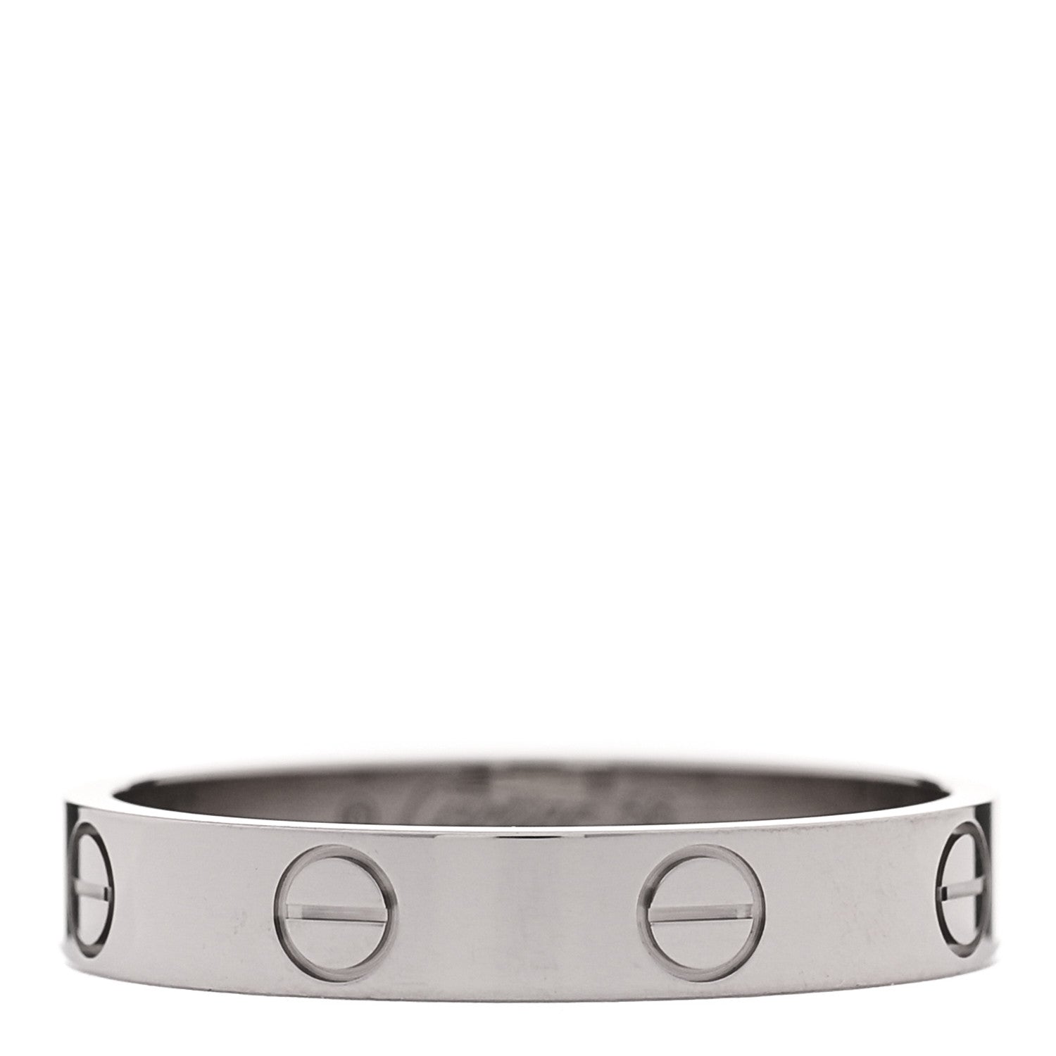 Cartier 18K White Gold 3.5mm LOVE Wedding Band Ring 56 7.75 1 of 5