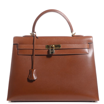 Hermes Veau Tadelakt Kelly Sellier 35 Fauve 1 of 21