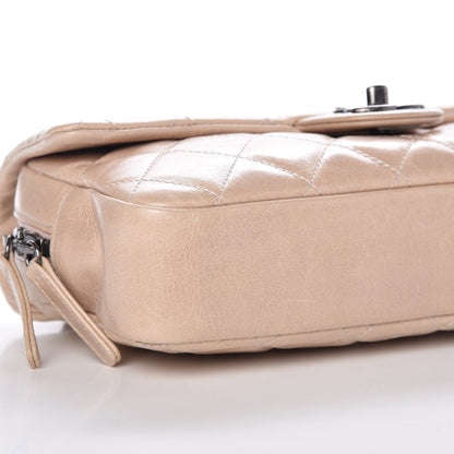 Chanel Glazed Calfskin Quilted Medium Duo Flap Beige 8 of 9