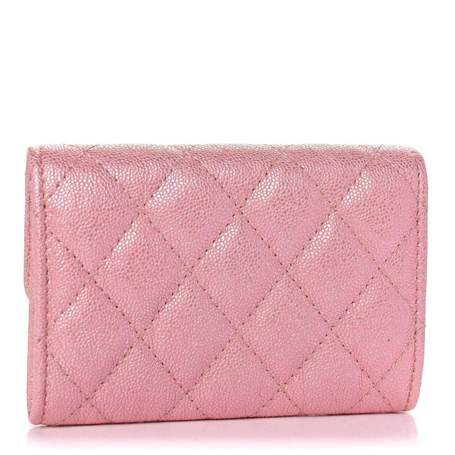 Chanel Iridescent Caviar Quilted Flap Card Holder Rose Pink 3 of 11