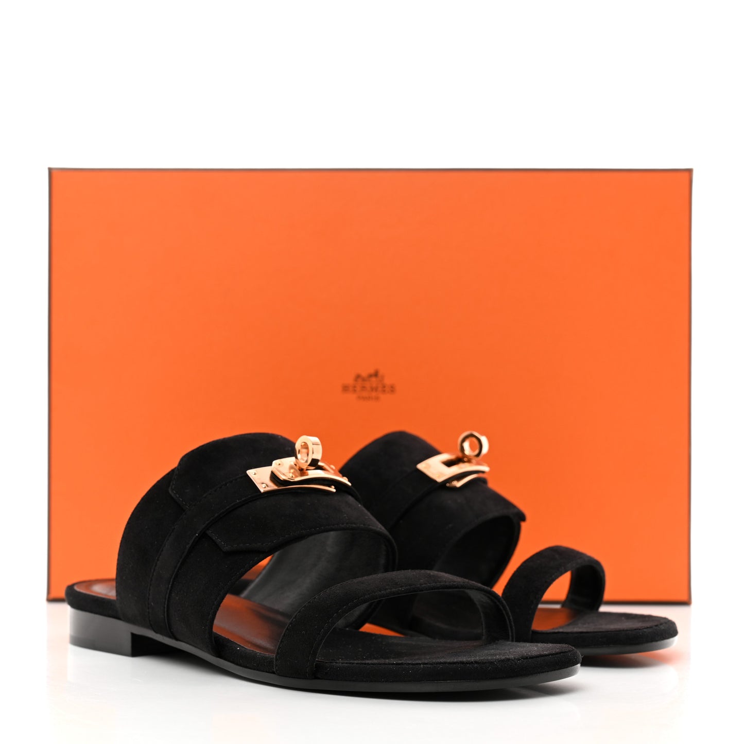 Suede Goatskin Avenue Sandals 36 Black